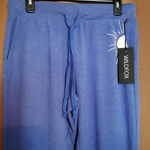 Wildfox Blue Sunshine Parker Sweatpants Size Large - Picture 2 of 6